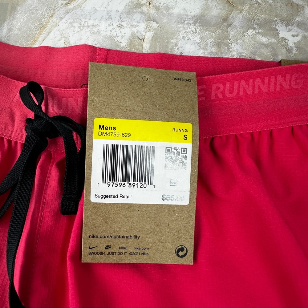 Nike Stride Dri-Fit 7” Pink Men’s Small 2-in-1 Lined Running Shorts DM4759-629 - Picture 4 of 4